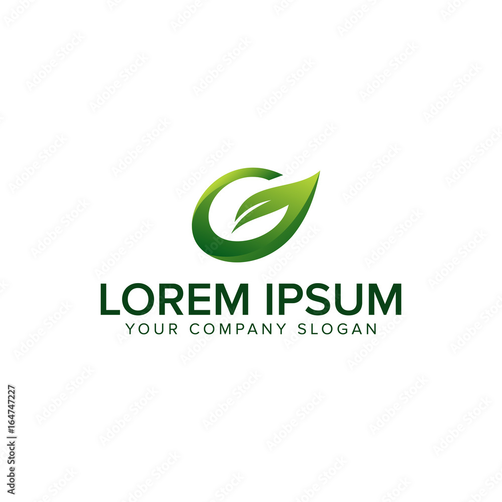 Letter G Leaf Logo Design Template Element Letter G Leaf Logo Design Template Element