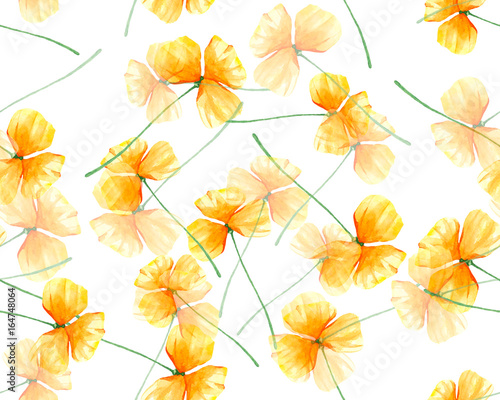 Yellow Nasturtium Pattern Watercolor