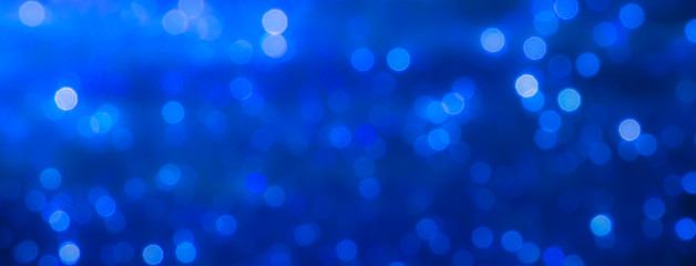 abstract blue Bokeh circles Christmas background, glitter light Defocused