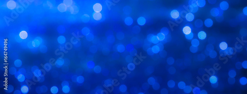 abstract blue Bokeh circles Christmas background, glitter light Defocused