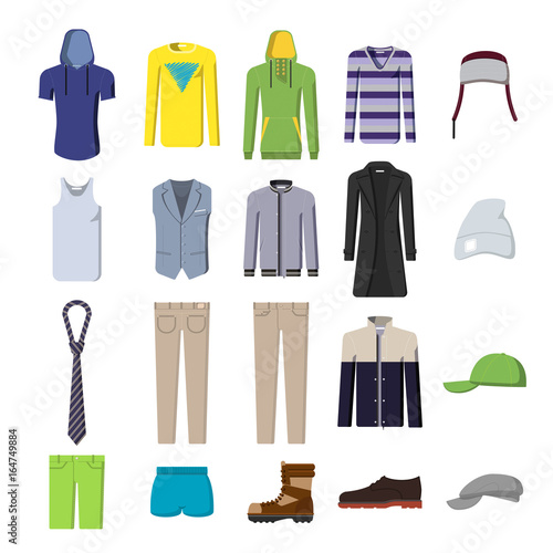 A set of pictures  men s clothing and footwear  selling clothes for men