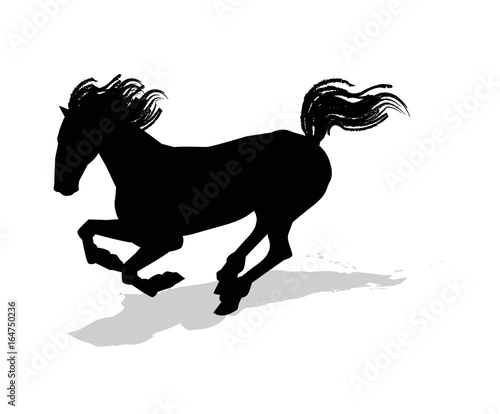 Fotografie illustrazione vettoriale di cavallo al galoppo
