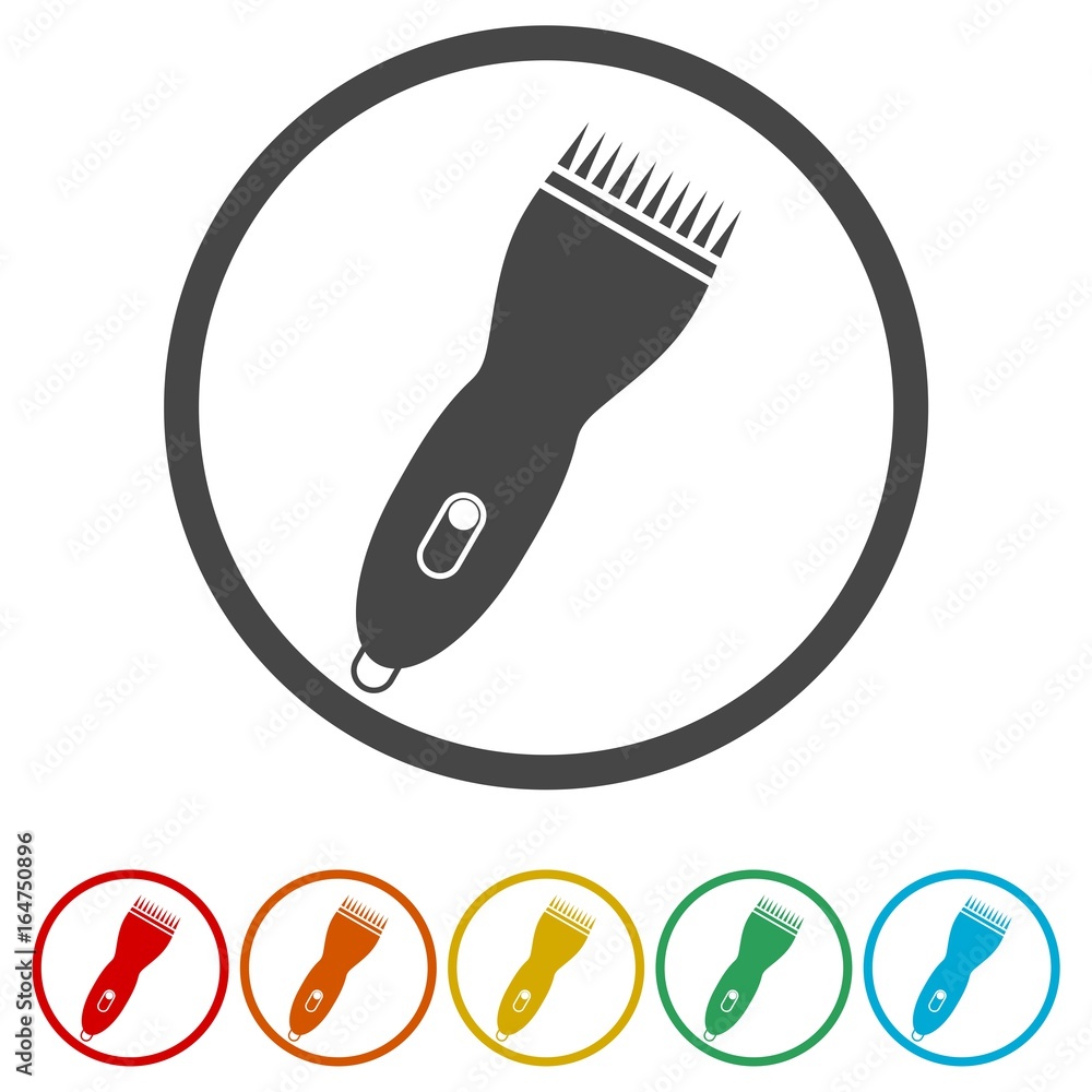 Hair clipper machine icons set - Illustration Hair clipper machine icons set - Illustration