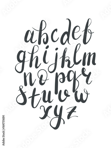 Hand letterring alphabet black