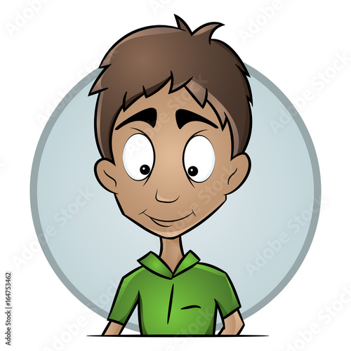 Isolated avatars guy with a pleasant expression. photo