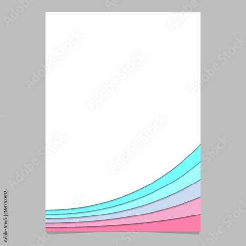 Brochure template from curved stripe layers - vector page graphic with shadow effect