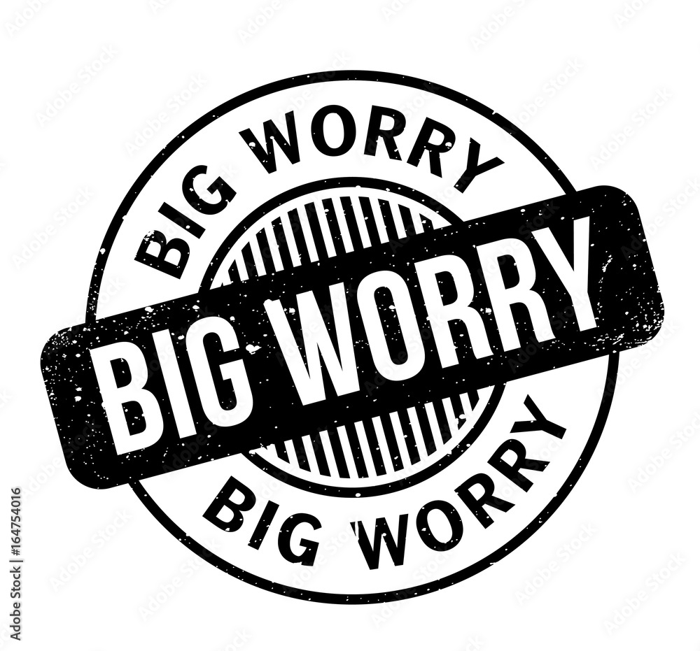 Big Worry rubber stamp. Grunge design with dust scratches. Effects can be easily removed for a clean, crisp look. Color is easily changed.