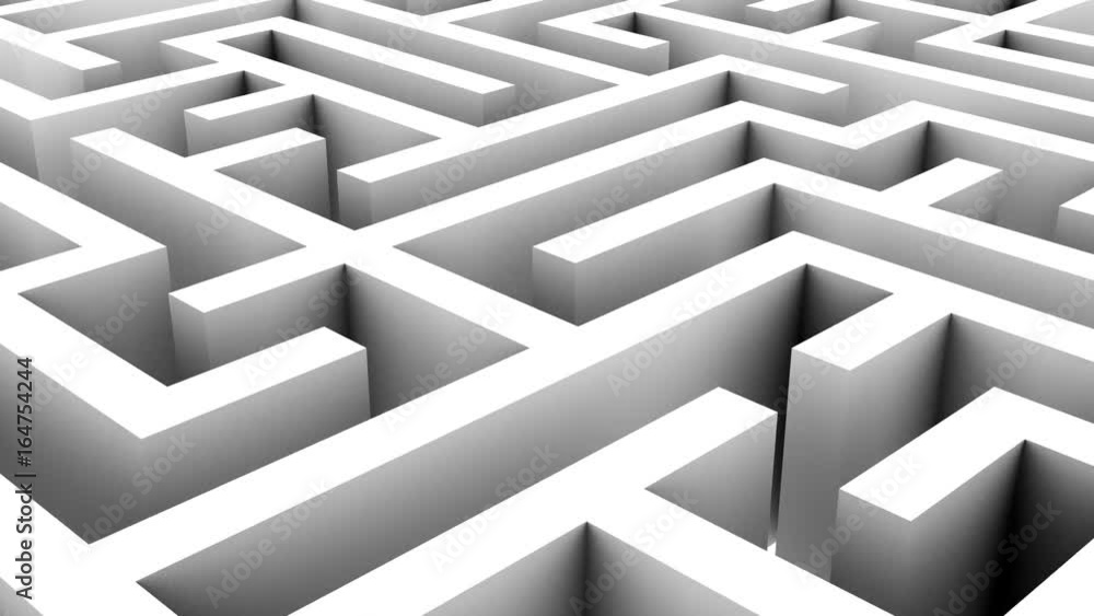Endless 3D Maze on White Endless 3D Maze on White