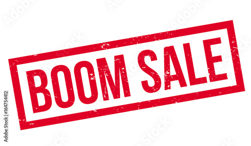 Boom Sale rubber stamp. Grunge design with dust scratches. Effects can be easily removed for a clean, crisp look. Color is easily changed.