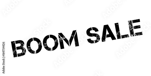 Boom Sale rubber stamp. Grunge design with dust scratches. Effects can be easily removed for a clean, crisp look. Color is easily changed.