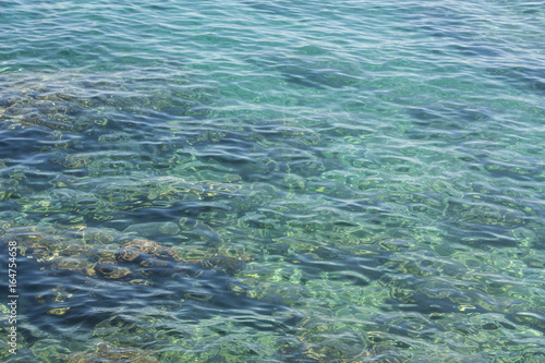 Sea. Texture .Blue sea surface with waves. Water surface. Clear water background, blue natural texture.