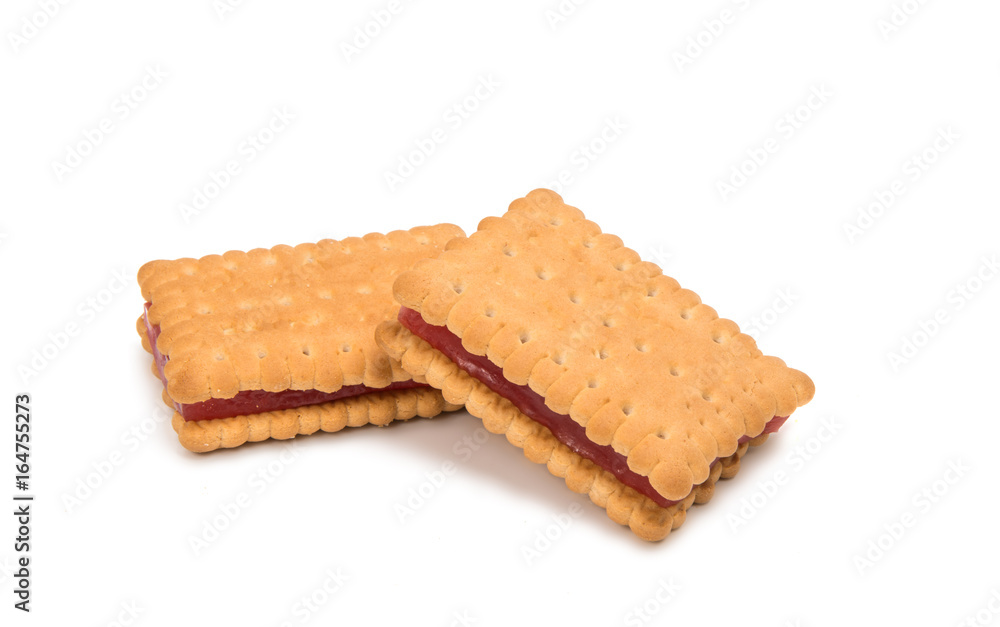 Sandwich cookies with jelly isolated Sandwich cookies with jelly isolated