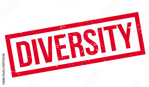 Diversity rubber stamp. Grunge design with dust scratches. Effects can be easily removed for a clean, crisp look. Color is easily changed.