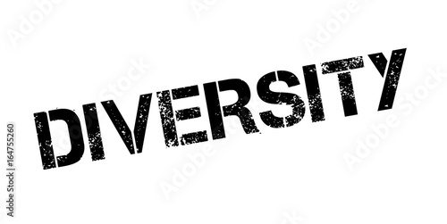 Diversity rubber stamp. Grunge design with dust scratches. Effects can be easily removed for a clean, crisp look. Color is easily changed.