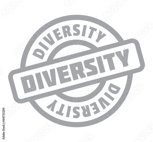 Diversity rubber stamp. Grunge design with dust scratches. Effects can be easily removed for a clean, crisp look. Color is easily changed.