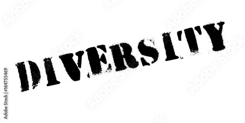 Diversity rubber stamp. Grunge design with dust scratches. Effects can be easily removed for a clean, crisp look. Color is easily changed.