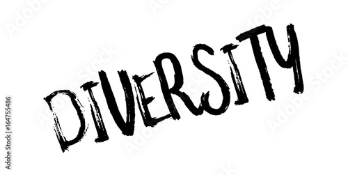 Diversity rubber stamp. Grunge design with dust scratches. Effects can be easily removed for a clean, crisp look. Color is easily changed.