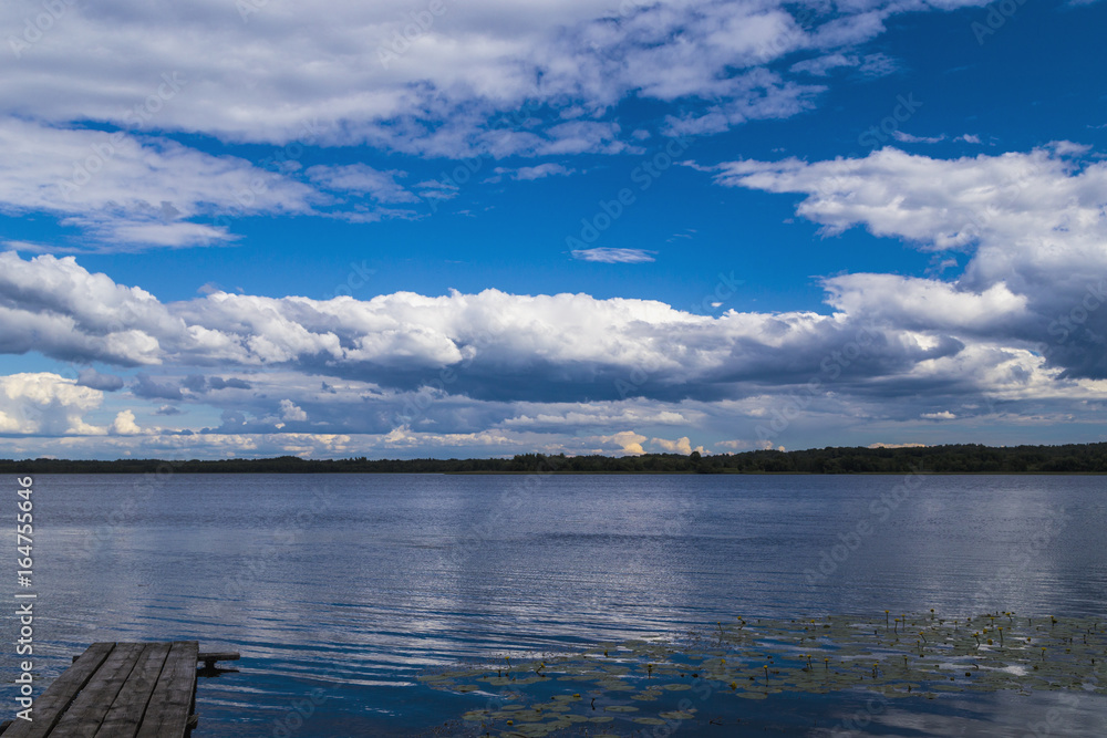 The sky and water