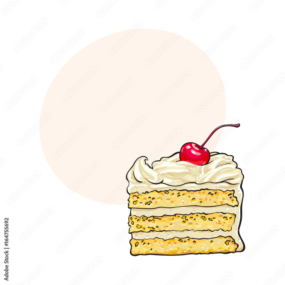Cake Slice Sketch Vector Art Icons and Graphics for Free Download