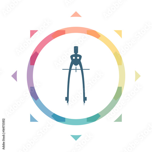 buntes Symbol - Zirkel