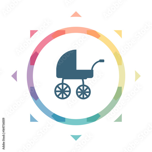 buntes Symbol - Kinderwagen retro