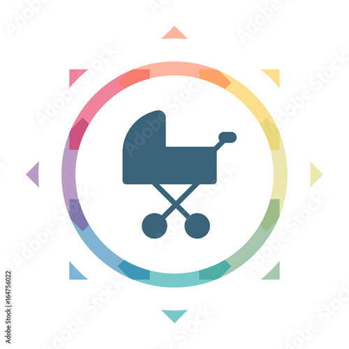buntes Symbol - Kinderwagen