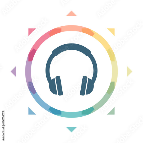 buntes Symbol - Kopfhörer