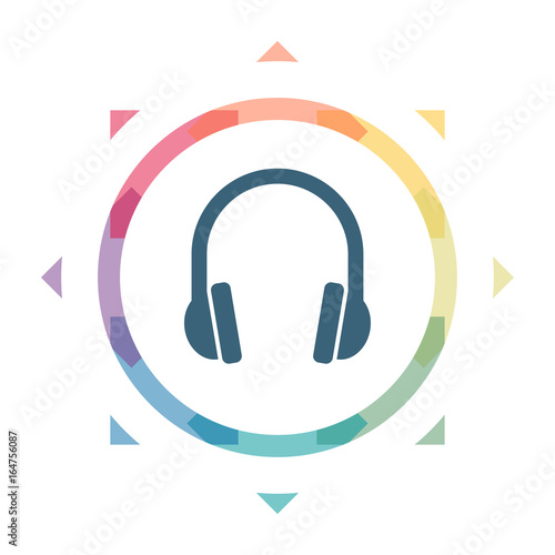 buntes Symbol - Kopfhörer Headset