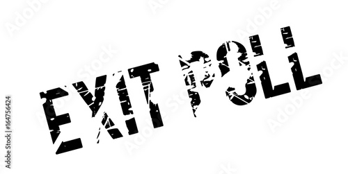 Exit Poll rubber stamp. Grunge design with dust scratches. Effects can be easily removed for a clean, crisp look. Color is easily changed.