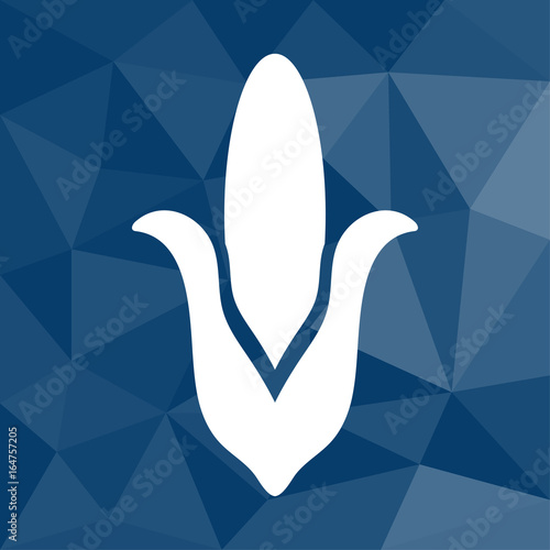 Maiskolben - Icon mit geometrischem Hintergrund blau