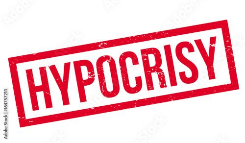 Hypocrisy rubber stamp. Grunge design with dust scratches. Effects can be easily removed for a clean, crisp look. Color is easily changed.