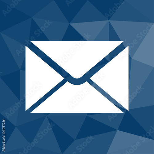 Briefumschlag - Icon mit geometrischem Hintergrund blau
