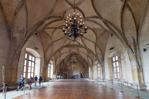 Photography Interior of Vladislav Hall in Prague castle, Czech republic