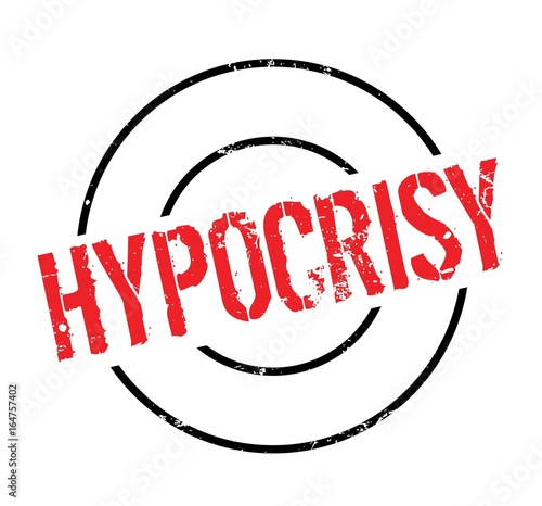 Hypocrisy rubber stamp. Grunge design with dust scratches. Effects can be easily removed for a clean, crisp look. Color is easily changed.