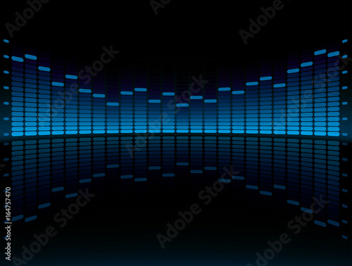 Blue Graphic Equalizer Display.