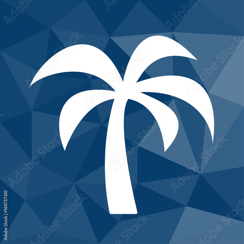 Palmbaum - Icon mit geometrischem Hintergrund blau