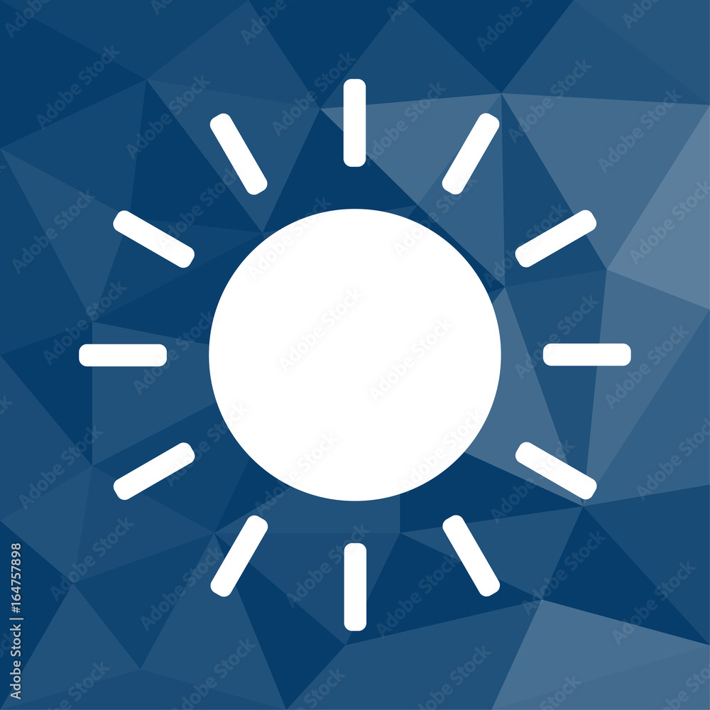Sonne - Icon mit geometrischem Hintergrund blau Sonne - Icon mit geometrischem Hintergrund blau