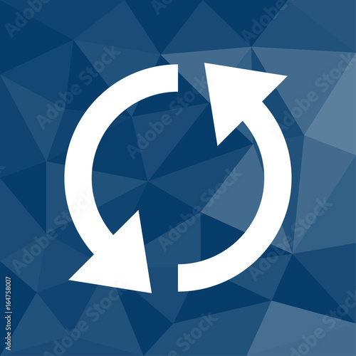 Aktualisieren - Icon mit geometrischem Hintergrund blau