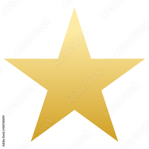 Golden Star. Simple form. white background. vector illustration