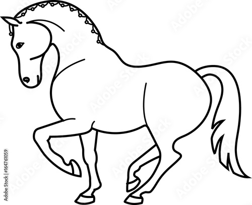 Sketch a trotting horse.