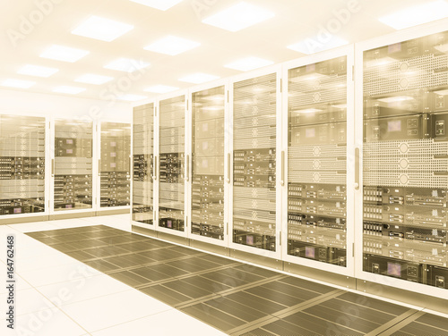 Server room. 3d rendering of data center