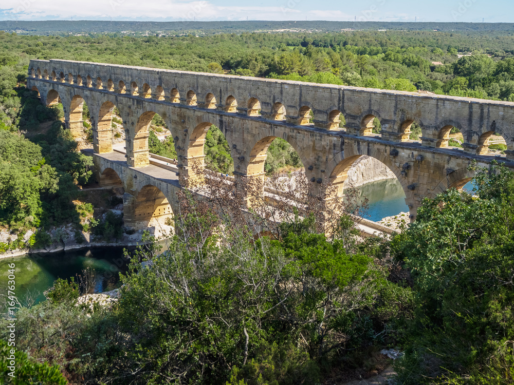 Pont du Guard the biggest old roman aqueduct in France 