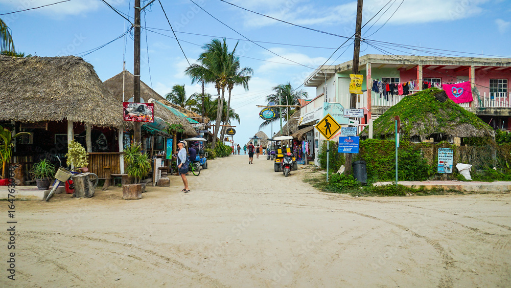Sand Street Way on Tropical Island 