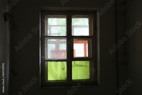 color window with green sections