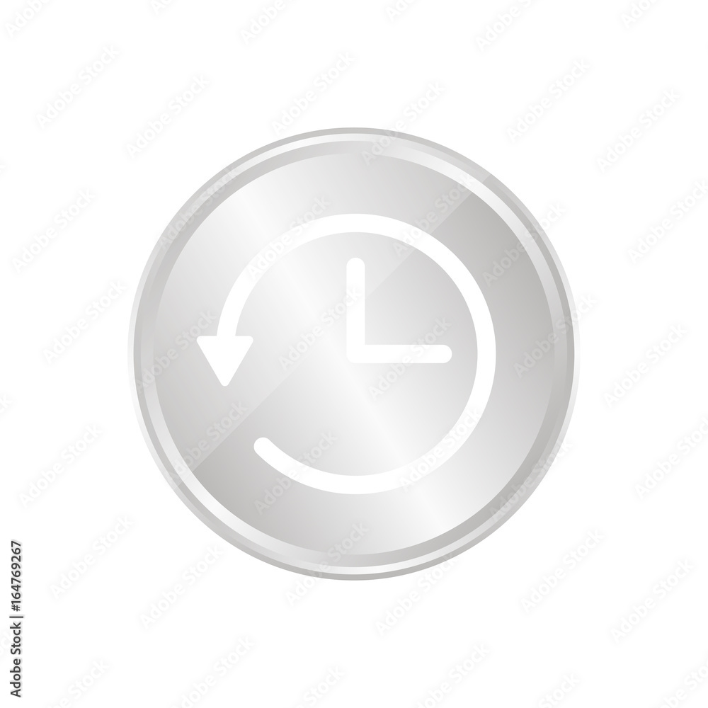 Silberne Münze - Uhr - Zeitumstellung Silberne Münze - Uhr - Zeitumstellung