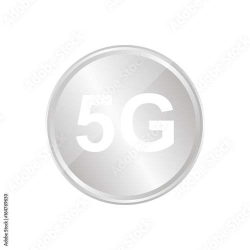 Silberne Münze - 5G - Internet Verbindung