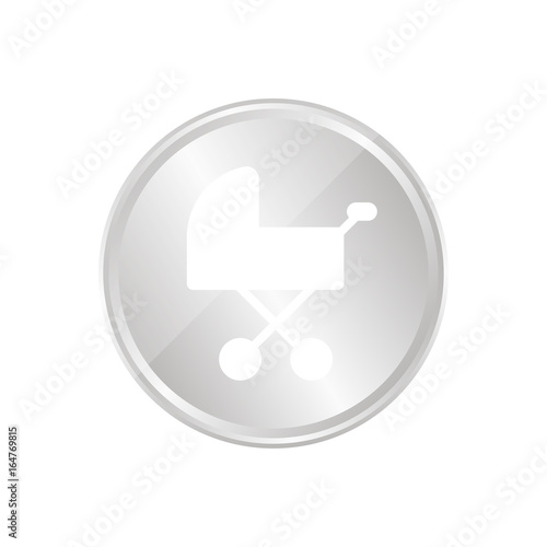 Silberne Münze - Kinderwagen