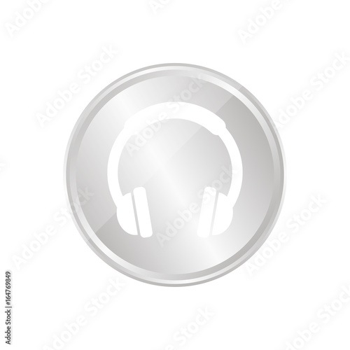 Silberne Münze - Kopfhörer