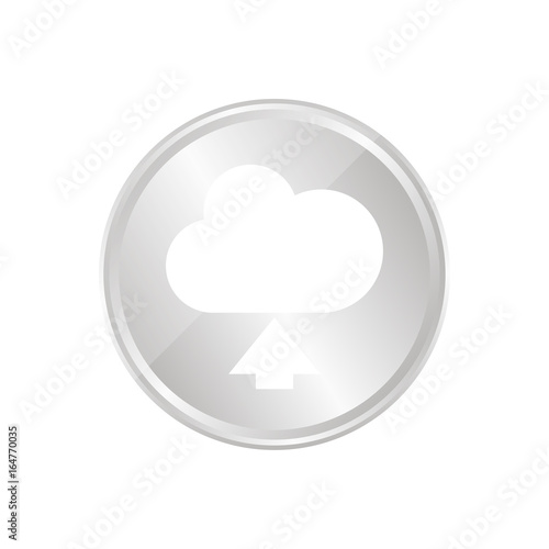 Silberne Münze - Cloud Upload
