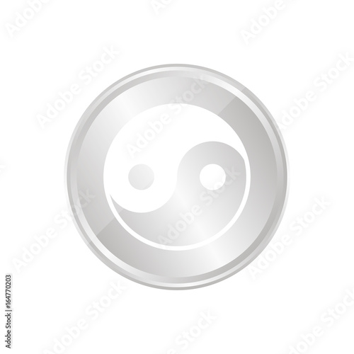 Silberne Münze - Yin und Yang